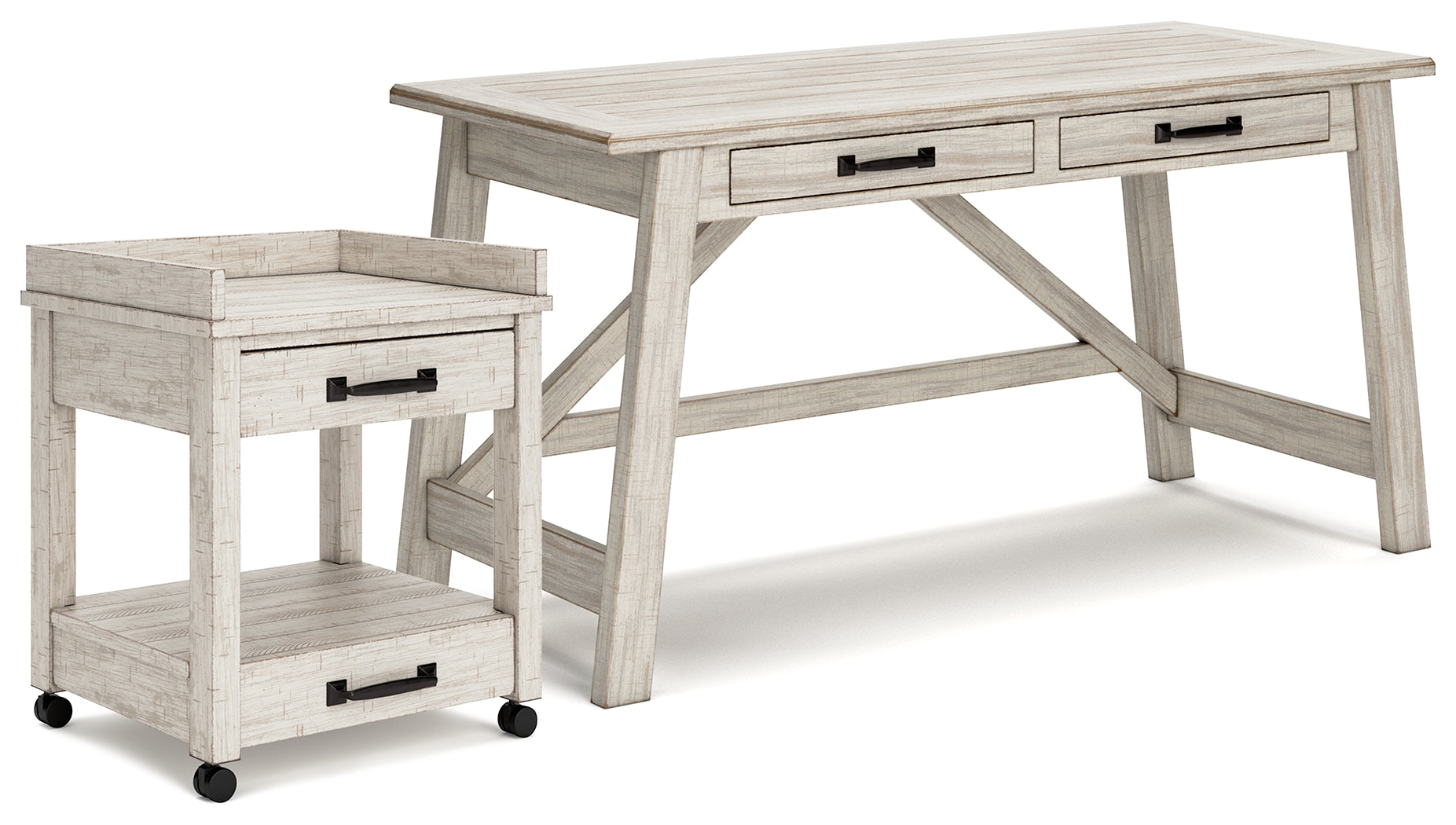 J&M Furniture - Ashley Furniture - Carynhurst Home Office Desk and Printer Stand - Home Office Desk and Printer Stand - H755H1