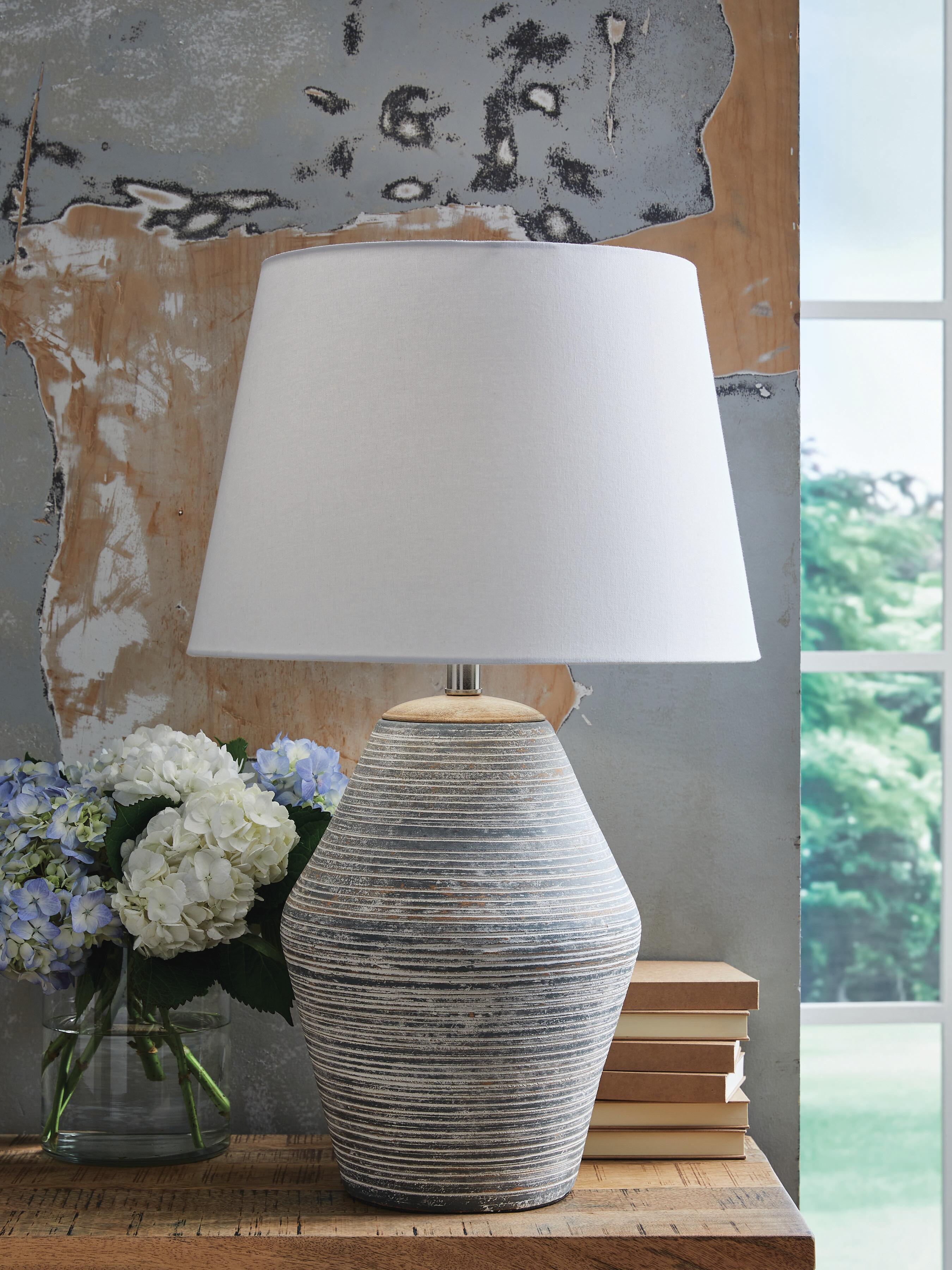 J&M Furniture - Ashley Furniture - Lawrock Table Lamp - Terracotta Table Lamp (1/CN) - L100834