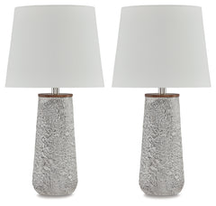 J&M Furniture - Ashley Furniture - Chaston Table Lamp (Set of 2) - Metal Table Lamp (Set of 2) / Antique White - L204464