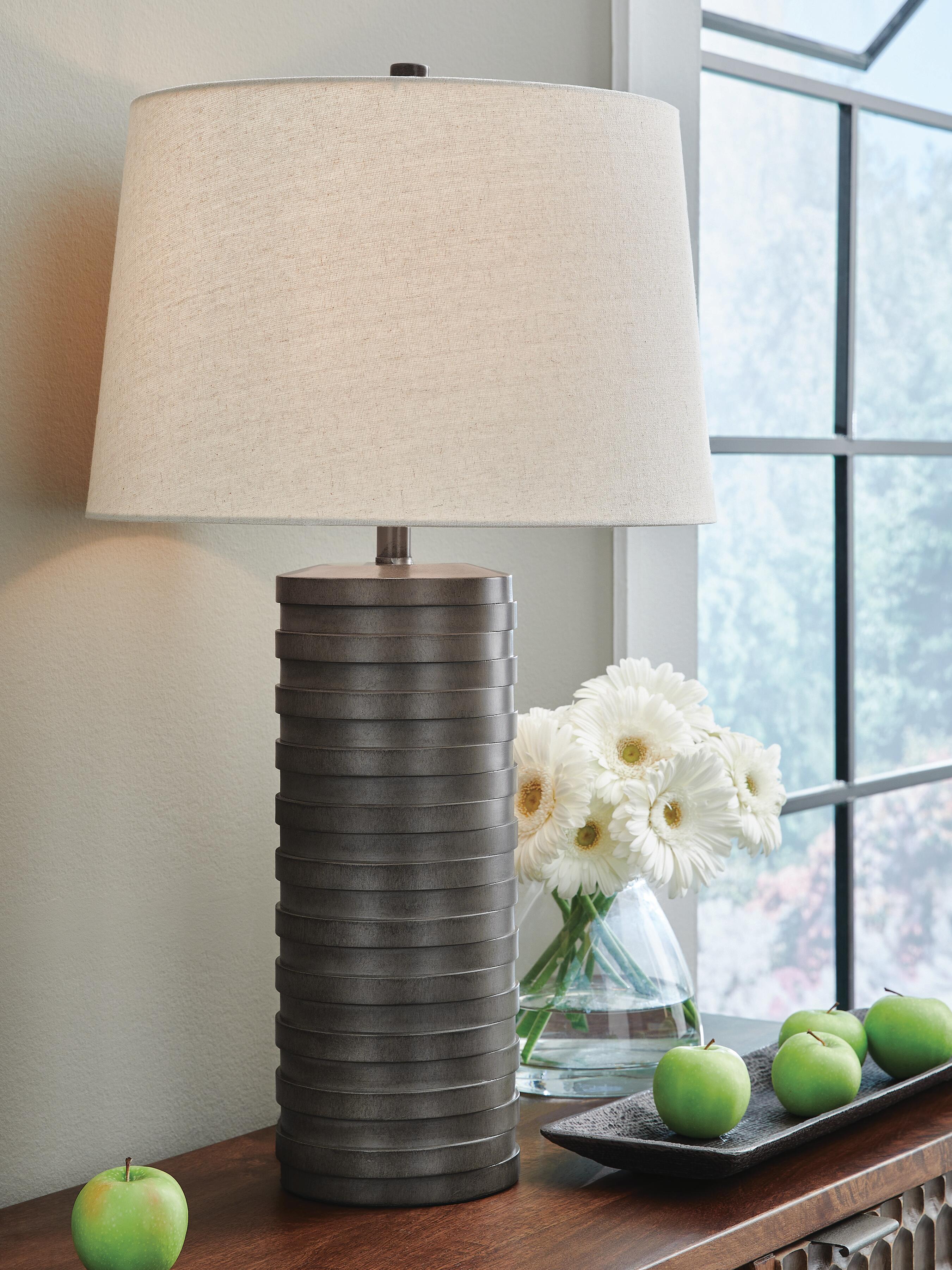J&M Furniture - Ashley Furniture - Neilett Table Lamp (Set of 2) - Poly Table Lamp (Set of 2) - L243704
