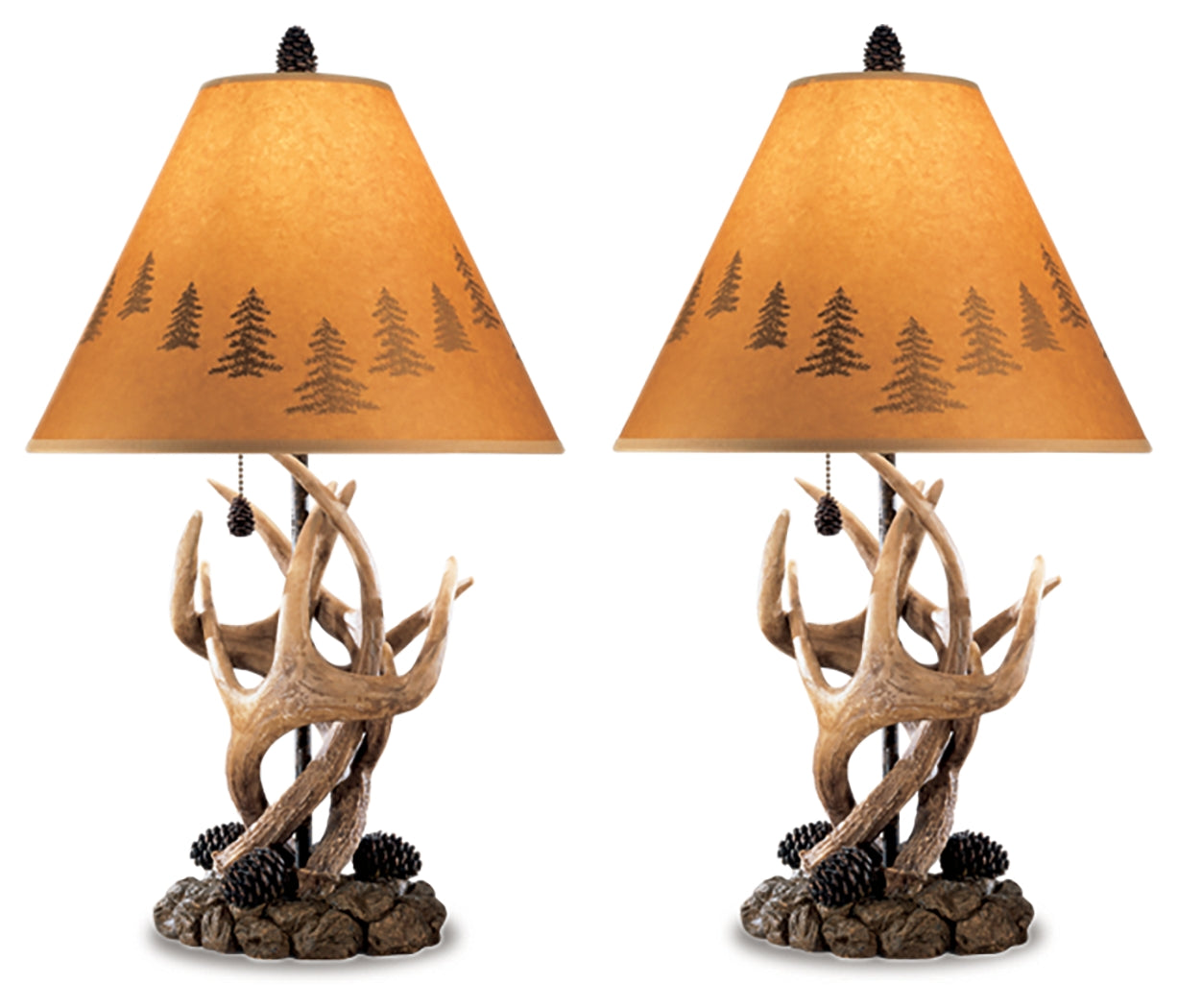 J&M Furniture - Ashley Furniture - Derek Table Lamp (Set of 2) - Poly Table Lamp (Set of 2) / Brown - L316984
