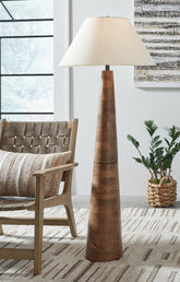 J&M Furniture - Ashley Furniture - Danset Floor Lamp - Wood Floor Lamp (1/CN) - L329101