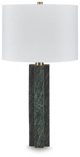 J&M Furniture - Ashley Furniture - Keegan Table Lamp - Marble Table Lamp (1/CN) / Green - L429084