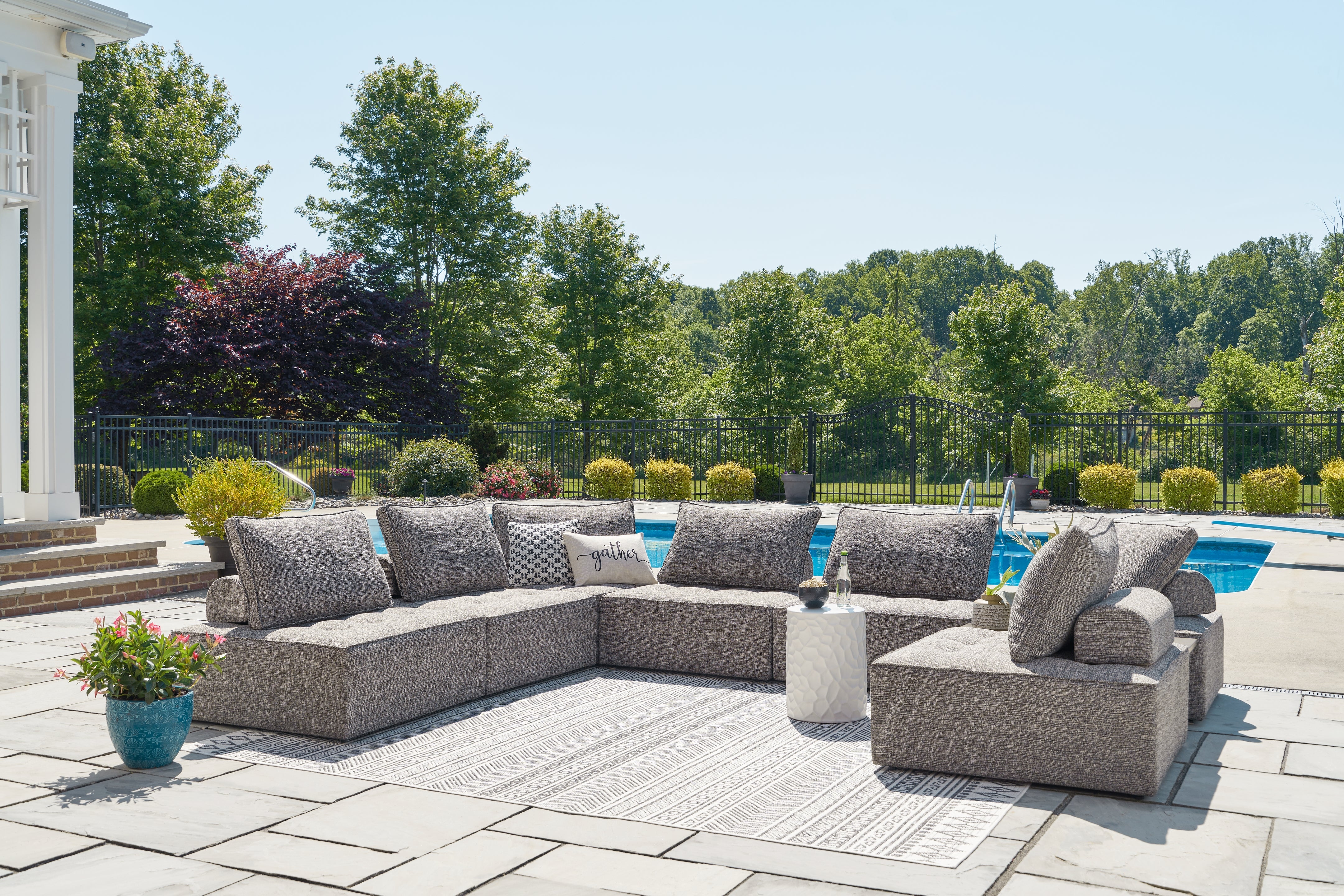 J&M Furniture - Ashley Furniture - Bree Zee 8-Piece Outdoor Sectional - 8-Piece Outdoor Sectional - P160P6