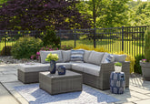 J&M Furniture - Ashley Furniture - Petal Road Outdoor Loveseat Sectional/Ottoman/Table Set (Set of 4) - LoveseatSEC/OTTO/TBL Set(4/CN) - P297-070