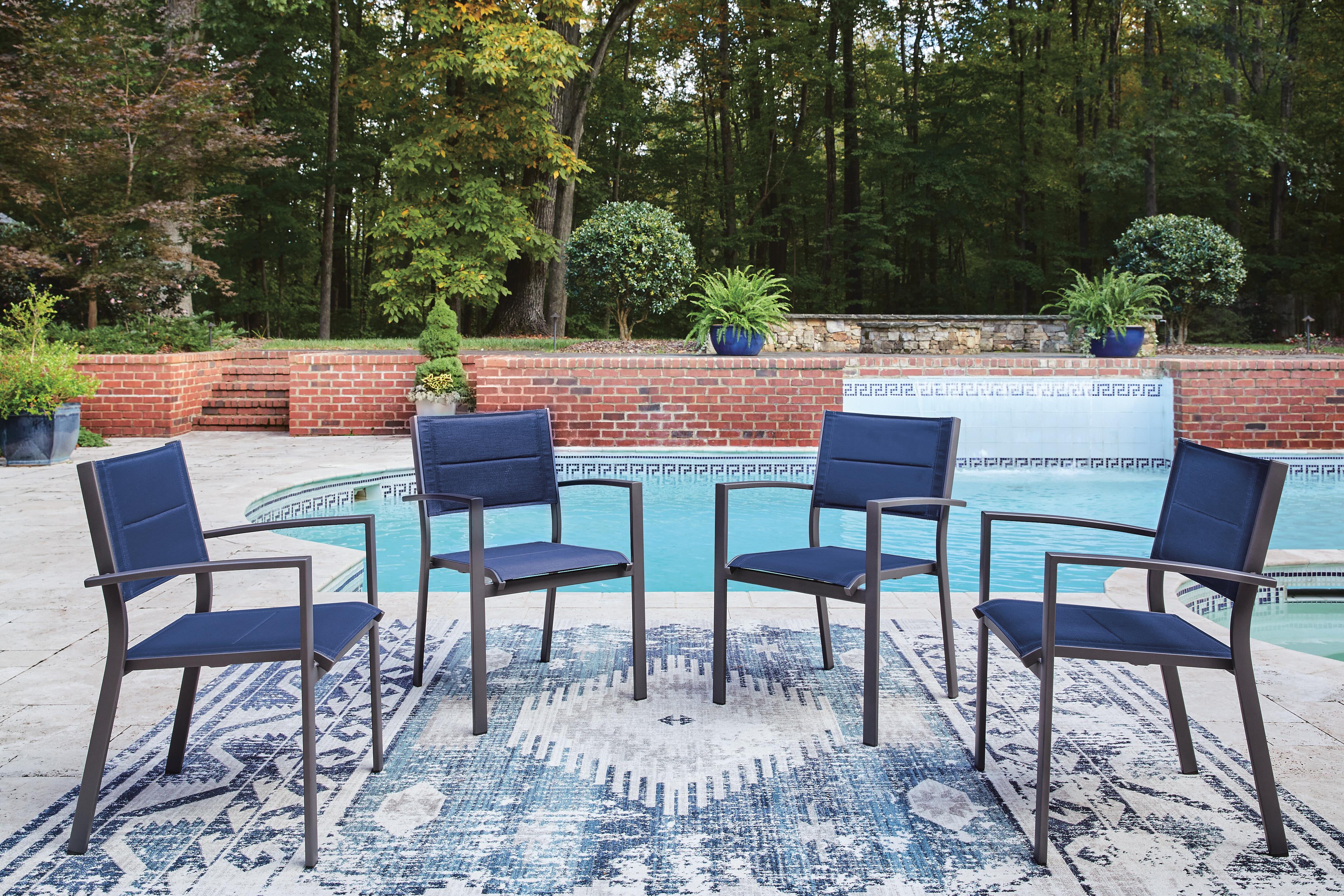 J&M Furniture - Ashley Furniture - Rocky Creek Outdoor Sling Arm Chair (Set of 4) - Sling Arm Chair (4/CN) - PCP326-601A