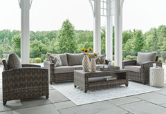 J&M Furniture - Ashley Furniture - Oasis Court Outdoor Sofa/Chairs/Table Set (Set of 4) - Sofa/Chairs/Table Set (4/CN) - P335-081
