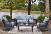 J&M Furniture - Ashley Furniture - Bridges Beach Outdoor Love/Chairs/Table Set (Set of 4) - Love/Chairs/Table Set (4/CN) - PCP391-080