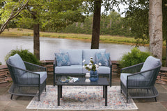 J&M Furniture - Ashley Furniture - Bridges Beach Outdoor Love/Chairs/Table Set (Set of 4) - Love/Chairs/Table Set (4/CN) - PCP391-080