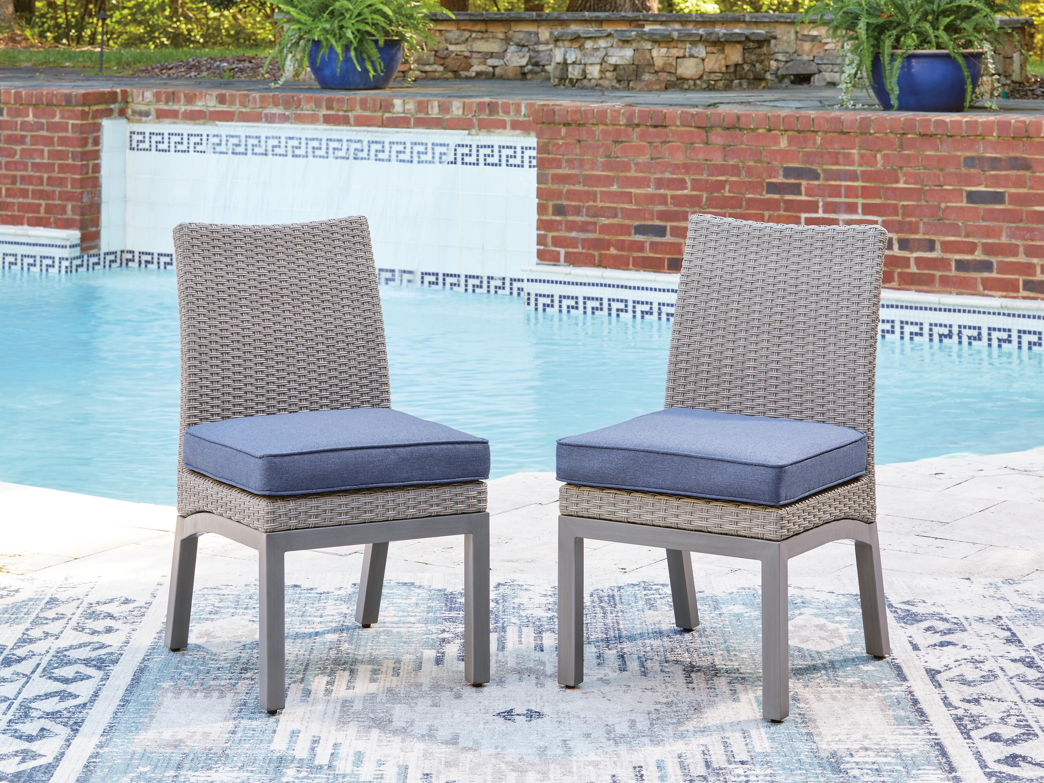 J&M Furniture - Ashley Furniture - Half Moon Beach Outdoor Side Chair with Cushion (Set of 2) - Side Chair with Cushion (Set of 2) - PCP418-601