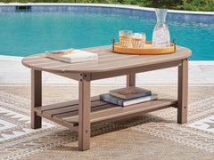 J&M Furniture - Ashley Furniture - Grover Beach Outdoor Coffee Table - Oval Cocktail Table - PCP422-700