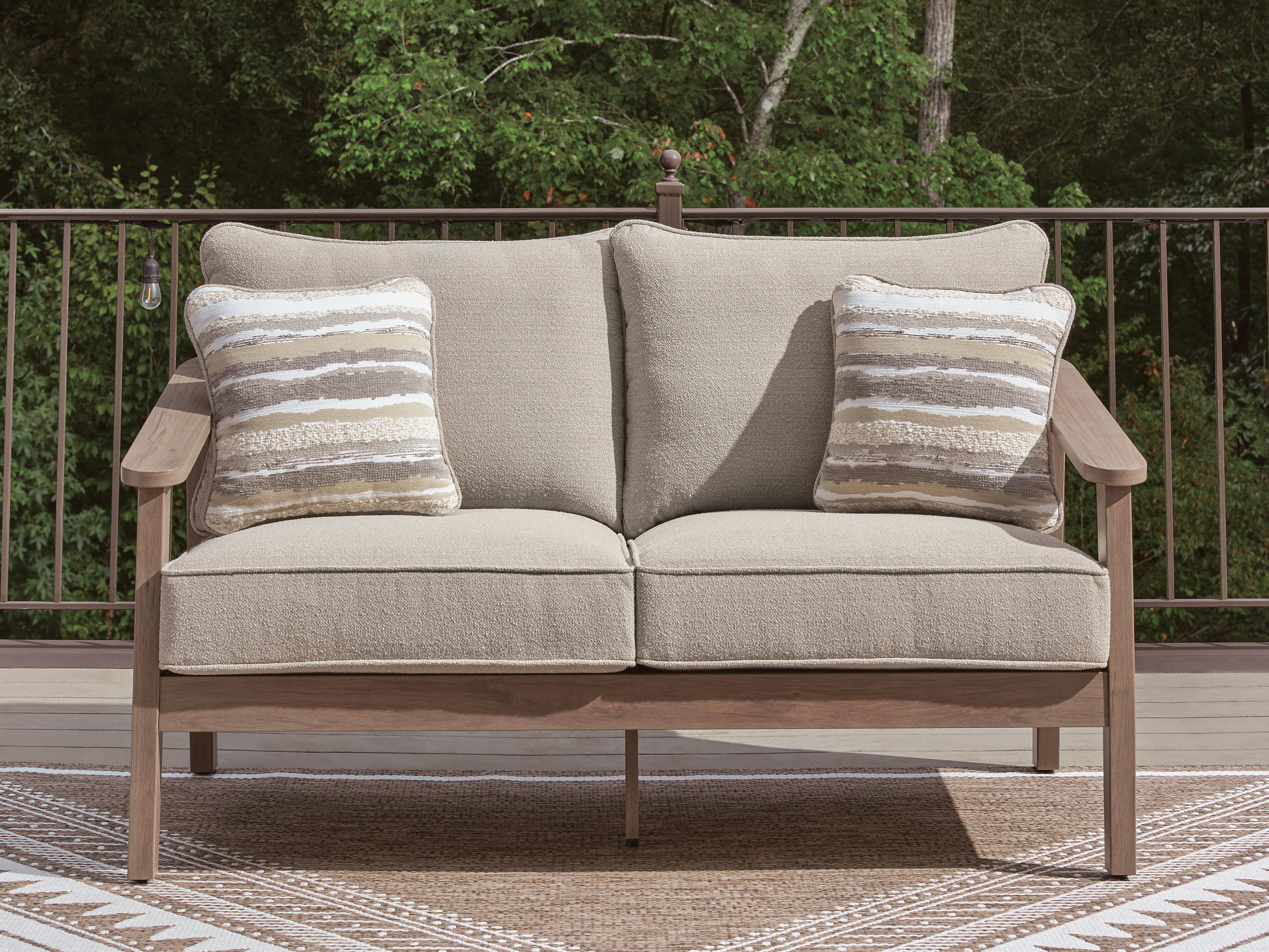 J&M Furniture - Ashley Furniture - Harmony Headlands Outdoor Loveseat with Cushion - Loveseat w/Cushion - PCP428-835