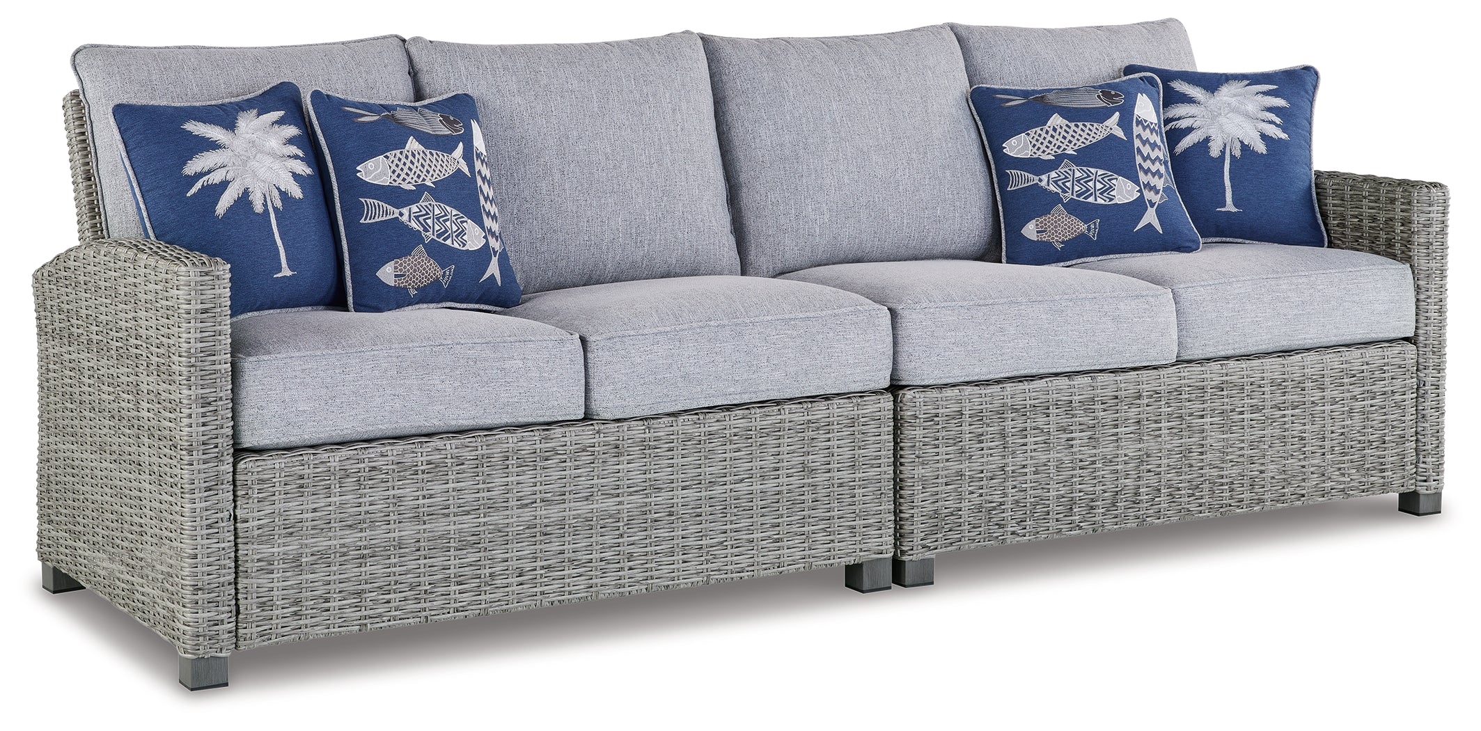 J&M Furniture - Ashley Furniture - Naples Beach Outdoor Right and Left-arm Facing Loveseat with Cushion (Set of 2) - RAF/LAF Loveseat w/CUSH (Set of 2) - P439-854