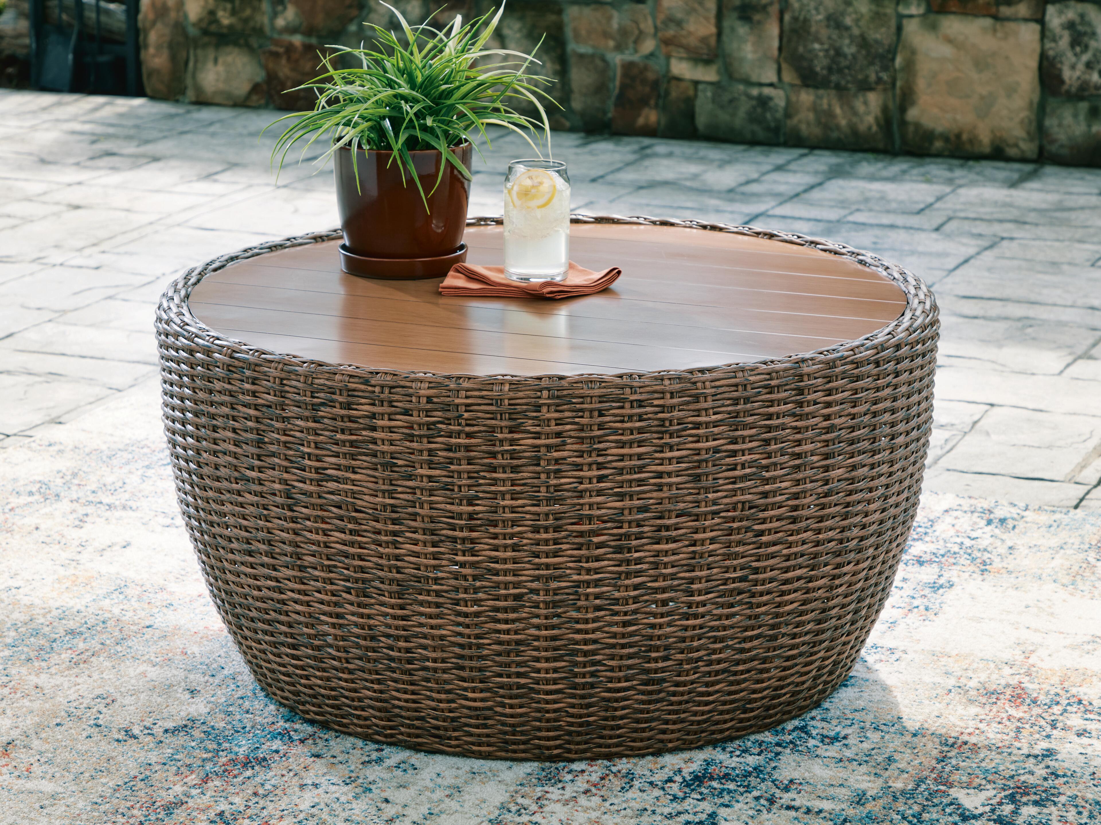 J&M Furniture - Ashley Furniture - Double Point Outdoor Coffee Table - Round Cocktail Table - PCP503-708