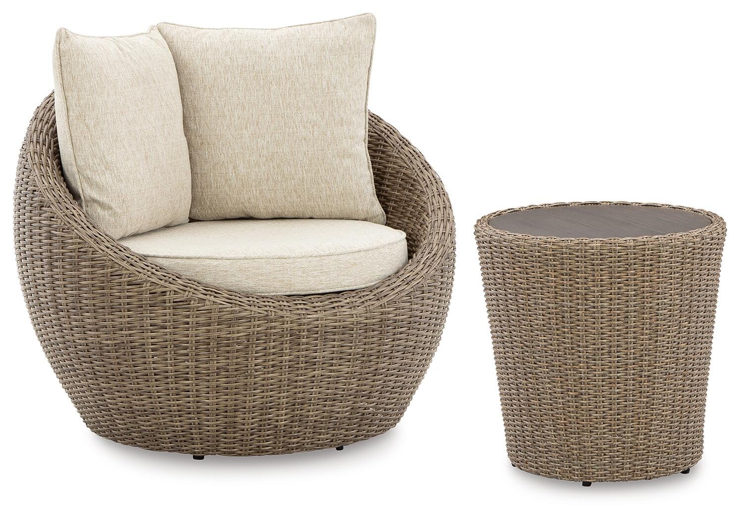 J&M Furniture - Ashley Furniture - Danson 2 Swivel Lounge Chairs and End Table - 2 Swivel Lounge Chairs and End Table - P505P1