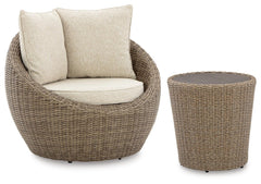 J&M Furniture - Ashley Furniture - Danson 2 Swivel Lounge Chairs and End Table - 2 Swivel Lounge Chairs and End Table - P505P1