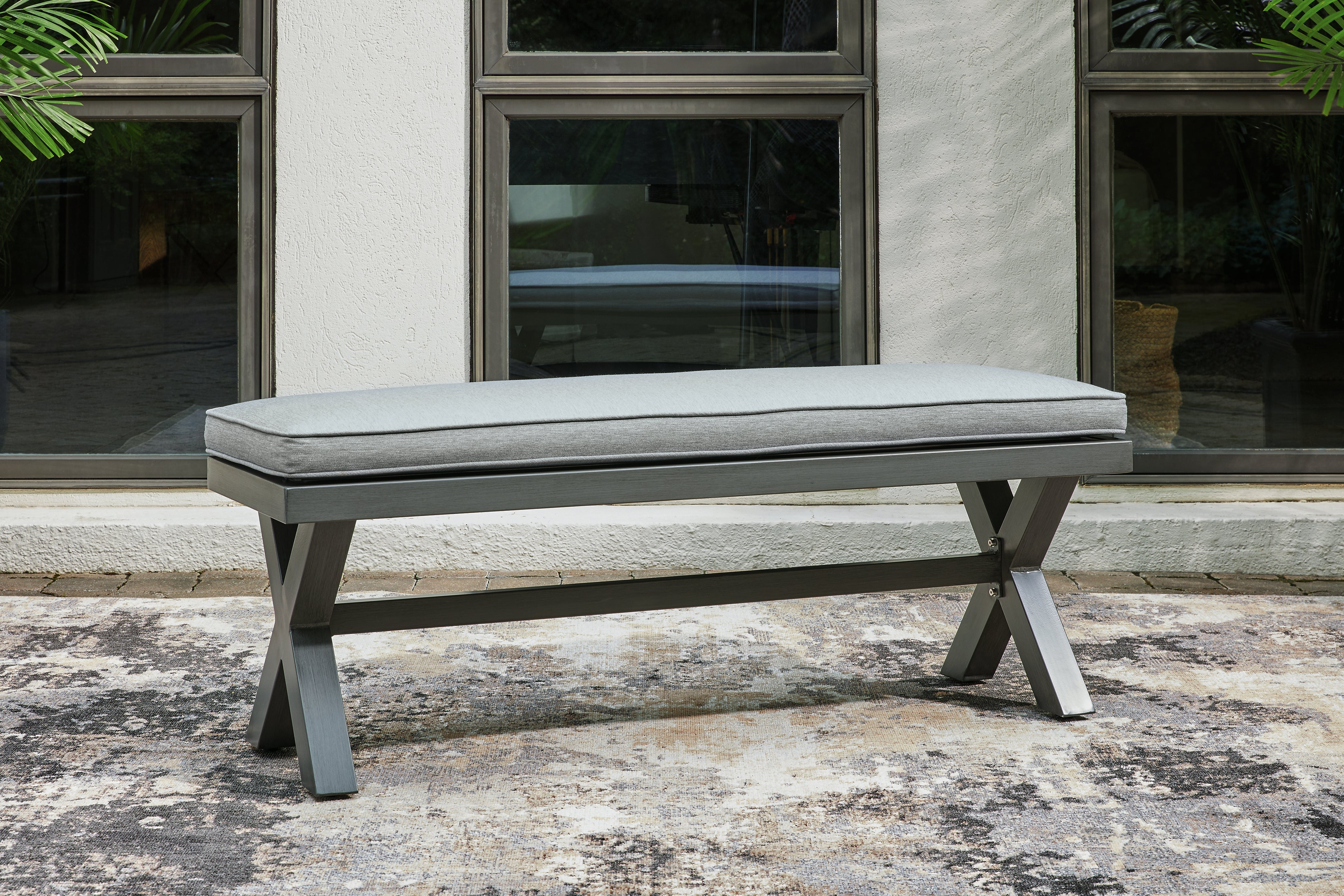 J&M Furniture - Ashley Furniture - Elite Park Outdoor Bench with Cushion - Bench with Cushion - P518-600