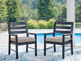 J&M Furniture - Ashley Furniture - East Beach Outdoor Arm Chair with Cushion (Set of 2) - Arm Chair With Cushion (Set of 2) - PCP587-601A