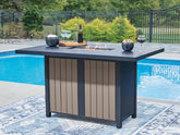 J&M Furniture - Ashley Furniture - East Beach Outdoor Bar Table with Fire Pit - RECT Bar Table w/Fire Pit - PCP587-665