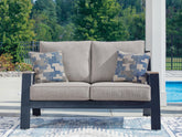 J&M Furniture - Ashley Furniture - East Beach Outdoor Loveseat with Cushion - Loveseat w/Cushion - PCP587-835