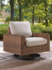 J&M Furniture - Ashley Furniture - Dolan Creek Outdoor Swivel Lounge Chair with Cushion - Swivel Lounge w/ Cushion - PCP610-821
