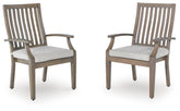 J&M Furniture - Ashley Furniture - Rainier Ranch Outdoor Arm Chair with Cushion (Set of 2) - Arm Chair With Cushion (Set of 2) / Brown/Beige - P701-601A