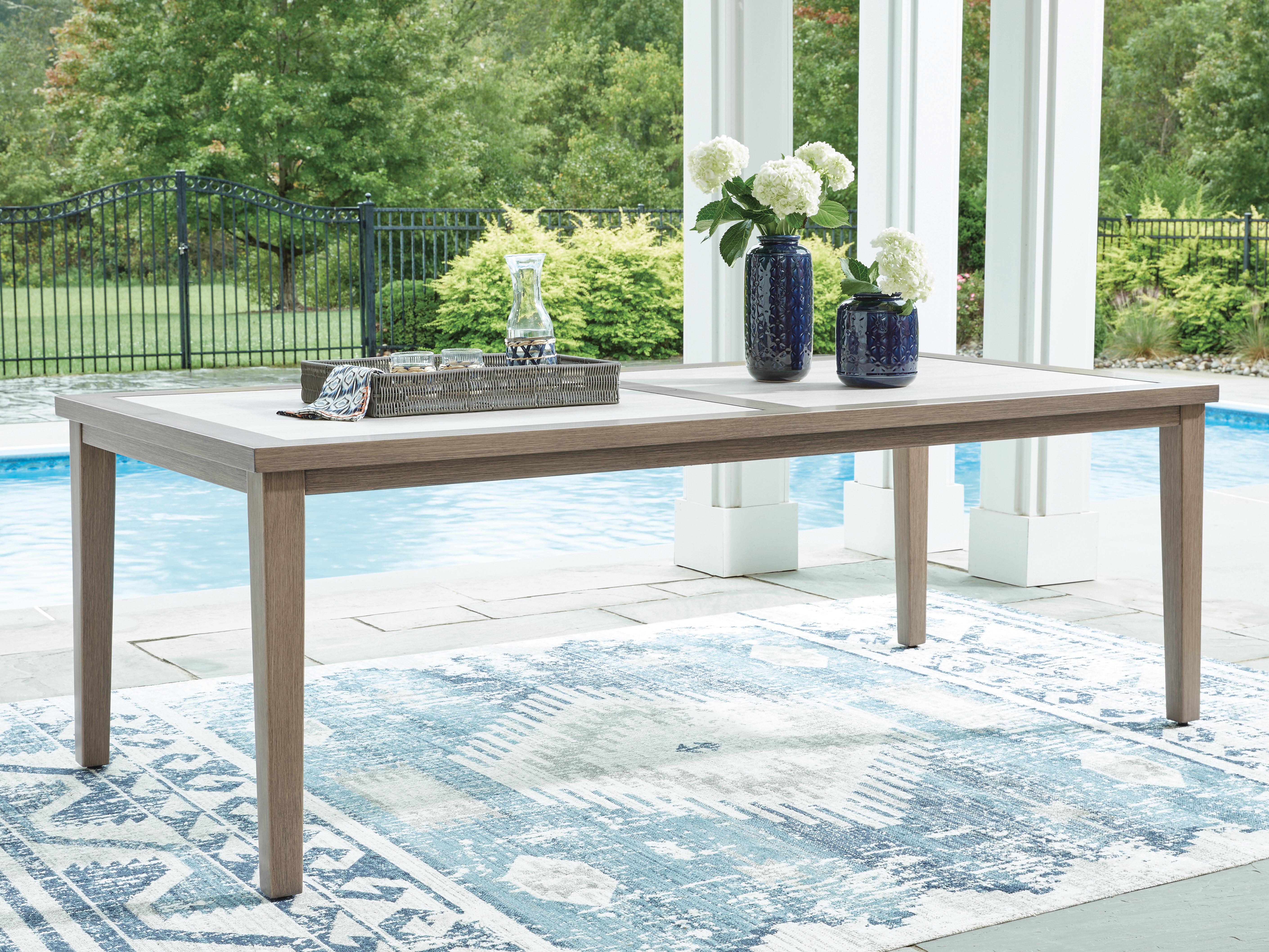 J&M Furniture - Ashley Furniture - Rainier Ranch Outdoor Dining Table - RECT Dining Table w/UMB OPT - P701-625