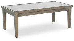 J&M Furniture - Ashley Furniture - Rainier Ranch Outdoor Coffee Table - Rectangular Cocktail Table / Brown/Beige - P701-701