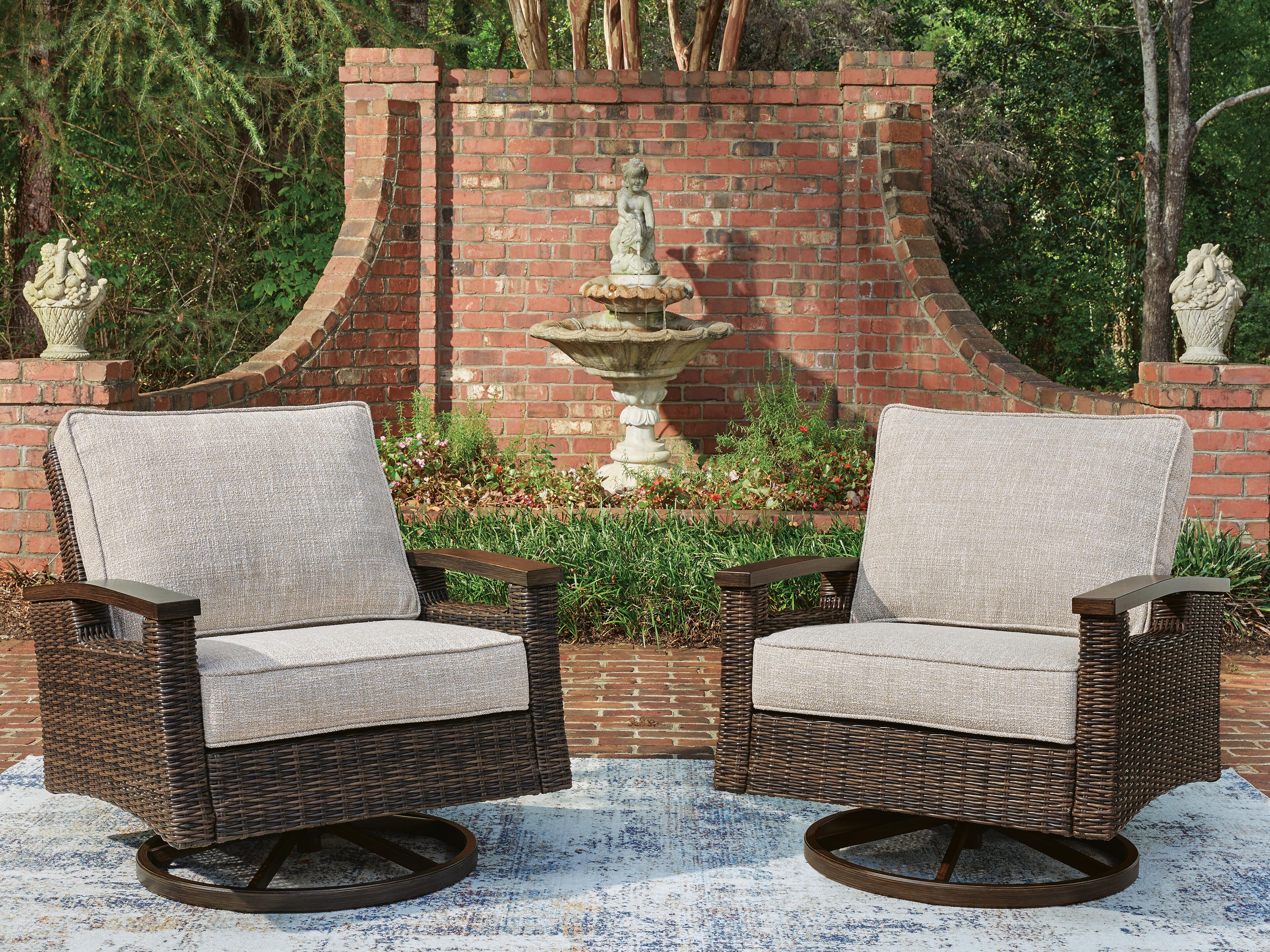 J&M Furniture - Ashley Furniture - Monterey Point Outdoor Swivel Lounge Chair (Set of 2) - Swivel Lounge Chair (Set of 2) - PCP760-821