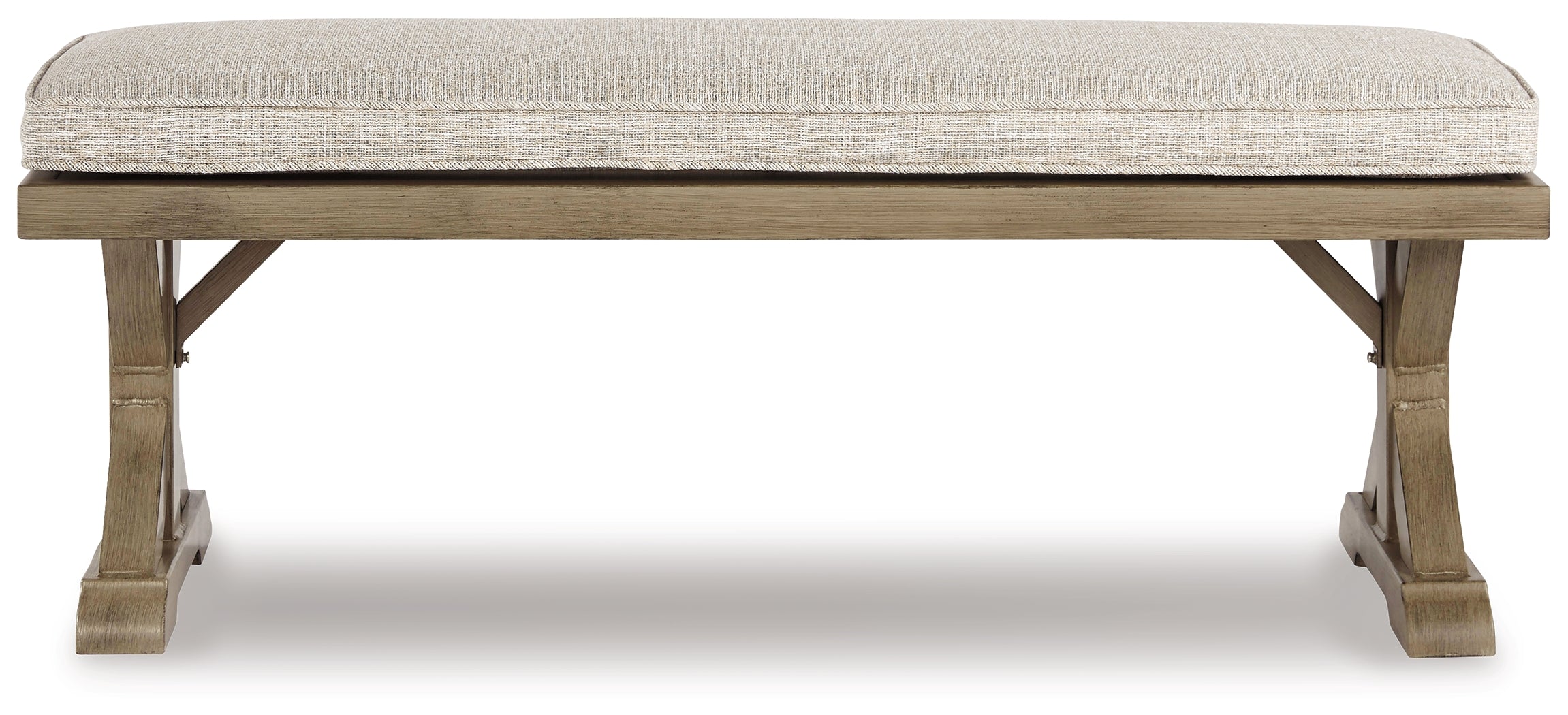 J&M Furniture - Ashley Furniture - Beachcroft 4-Piece Outdoor Sectional, 2 Arm Chairs, Lounge Chair and Bench - 4-Piece Outdoor Sectional, 2 Arm Chairs, Lounge Chair and Bench / Beige - P791P18