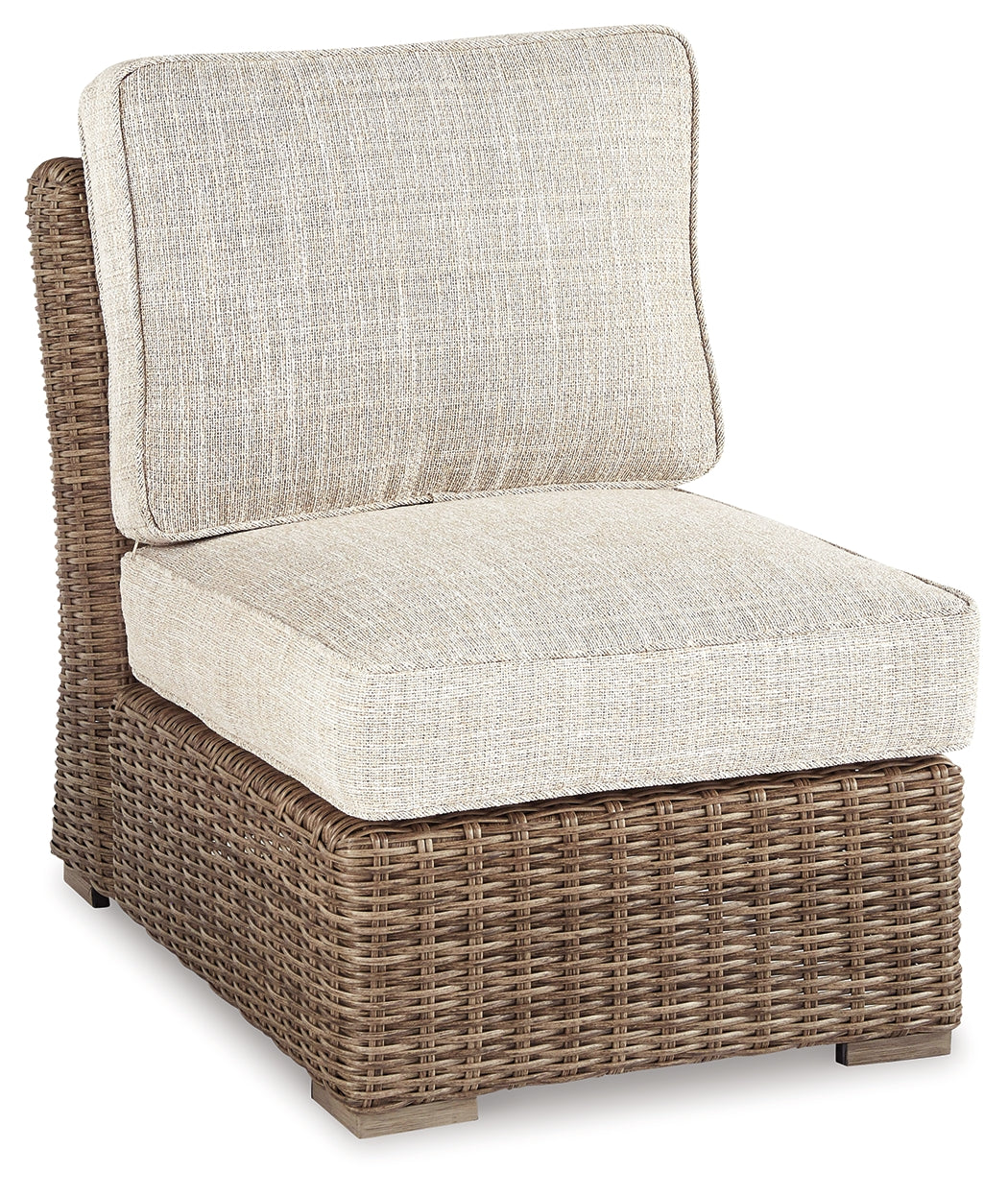 J&M Furniture - Ashley Furniture - Beachcroft Outdoor Armless Chair with Cushion - Armless Chair w/Cushion / Beige - P791-846