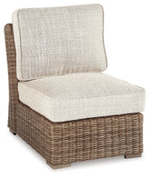 J&M Furniture - Ashley Furniture - Beachcroft Outdoor Armless Chair with Cushion - Armless Chair w/Cushion / Beige - P791-846