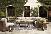 J&M Furniture - Ashley Furniture - Beachcroft 5-Piece Outdoor Sectional with Coffee Table and 2 End Tables - 5-Piece Outdoor Sectional with Coffee Table and 2 End Tables - P791P10