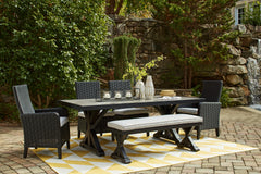 J&M Furniture - Ashley Furniture - Beachcroft Outdoor Dining Table, 4 Chairs and Bench - Outdoor Dining Table, 4 Chairs and Bench - P792P4