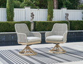 J&M Furniture - Ashley Furniture - Seton Creek Outdoor Swivel Dining Chair (Set of 2) - Swivel Chair w/Cushion (Set of 2) - P798-602A