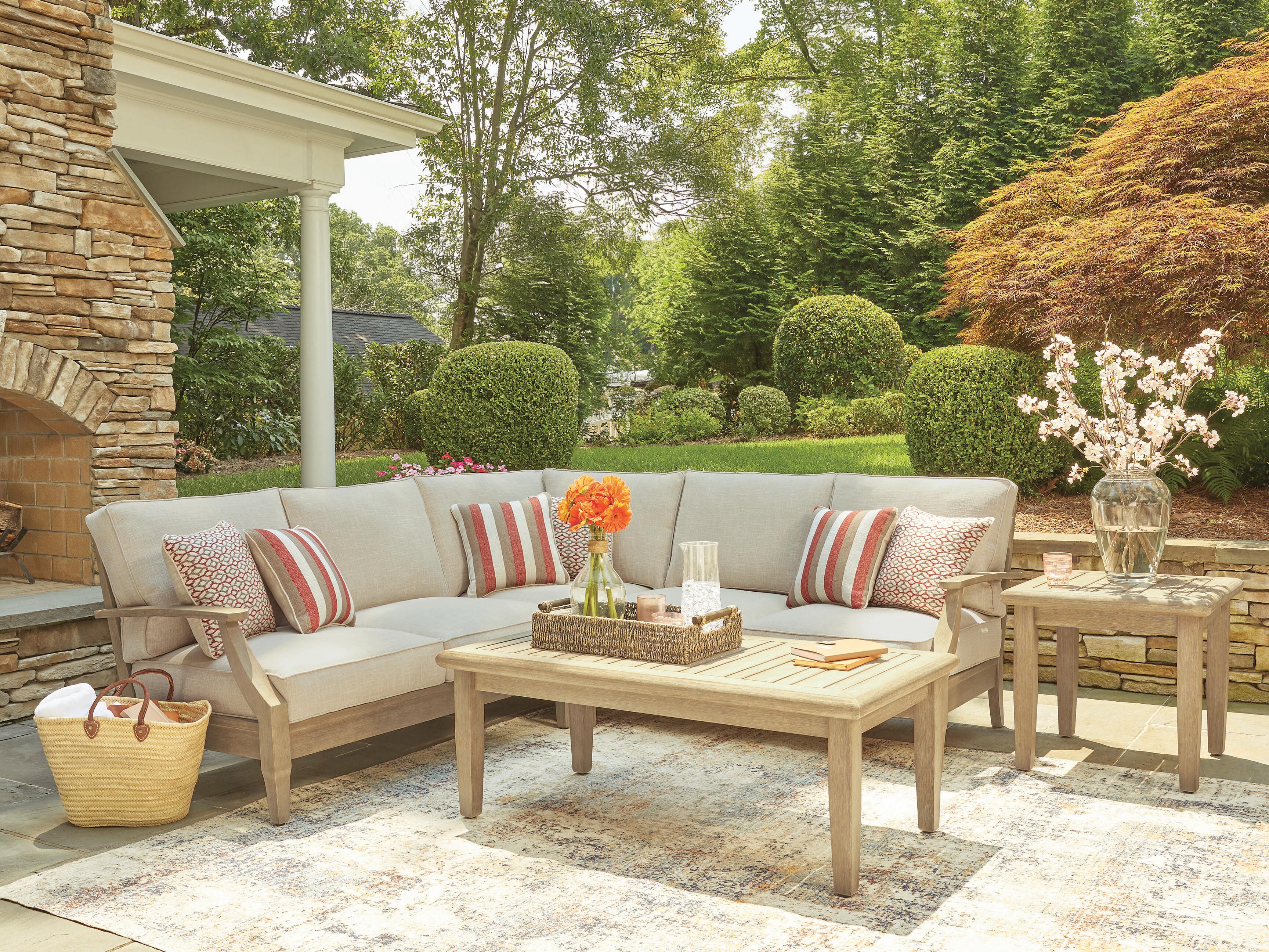 J&M Furniture - Ashley Furniture - Clare View 3-Piece Outdoor Sectional - 3-Piece Outdoor Sectional - P801P10