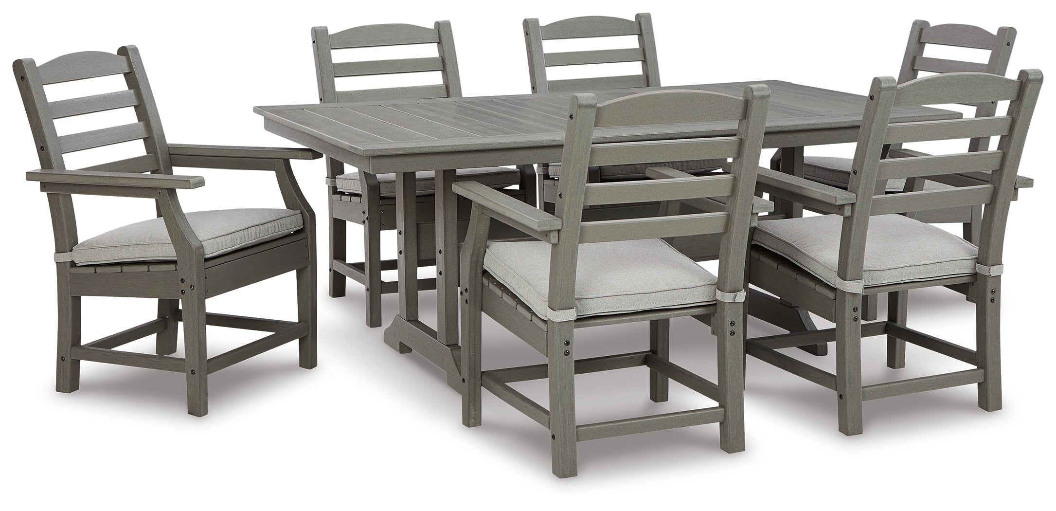 J&M Furniture - Ashley Furniture - Visola Outdoor Dining Table with 6 Chairs - Outdoor Dining Table with 6 Chairs - P802P3