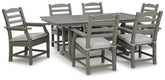 J&M Furniture - Ashley Furniture - Visola Outdoor Dining Table with 6 Chairs - Outdoor Dining Table with 6 Chairs - P802P3