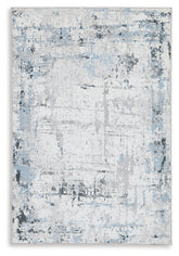 J&M Furniture - Ashley Furniture - Emertonly 8' x 10' Washable Rug - 8' x 10' Washable Rug / Blue/White/Gray - R406981