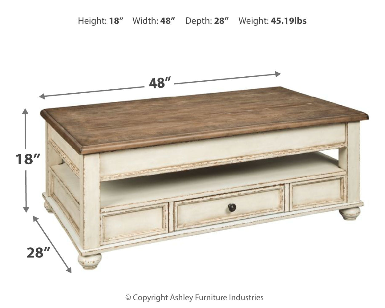 Realyn Coffee Table with Lift Top Ashley Furniture