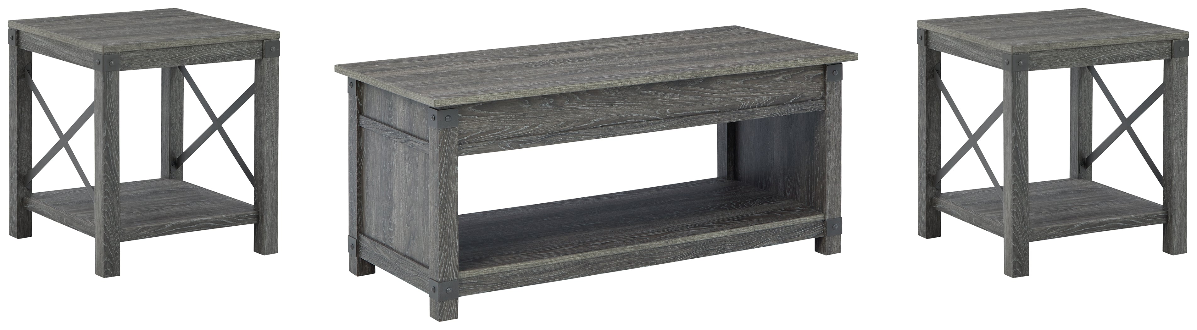 J&M Furniture - Ashley Furniture - Freedan Coffee Table and 2 End Tables - Coffee Table and 2 End Tables - T175T1