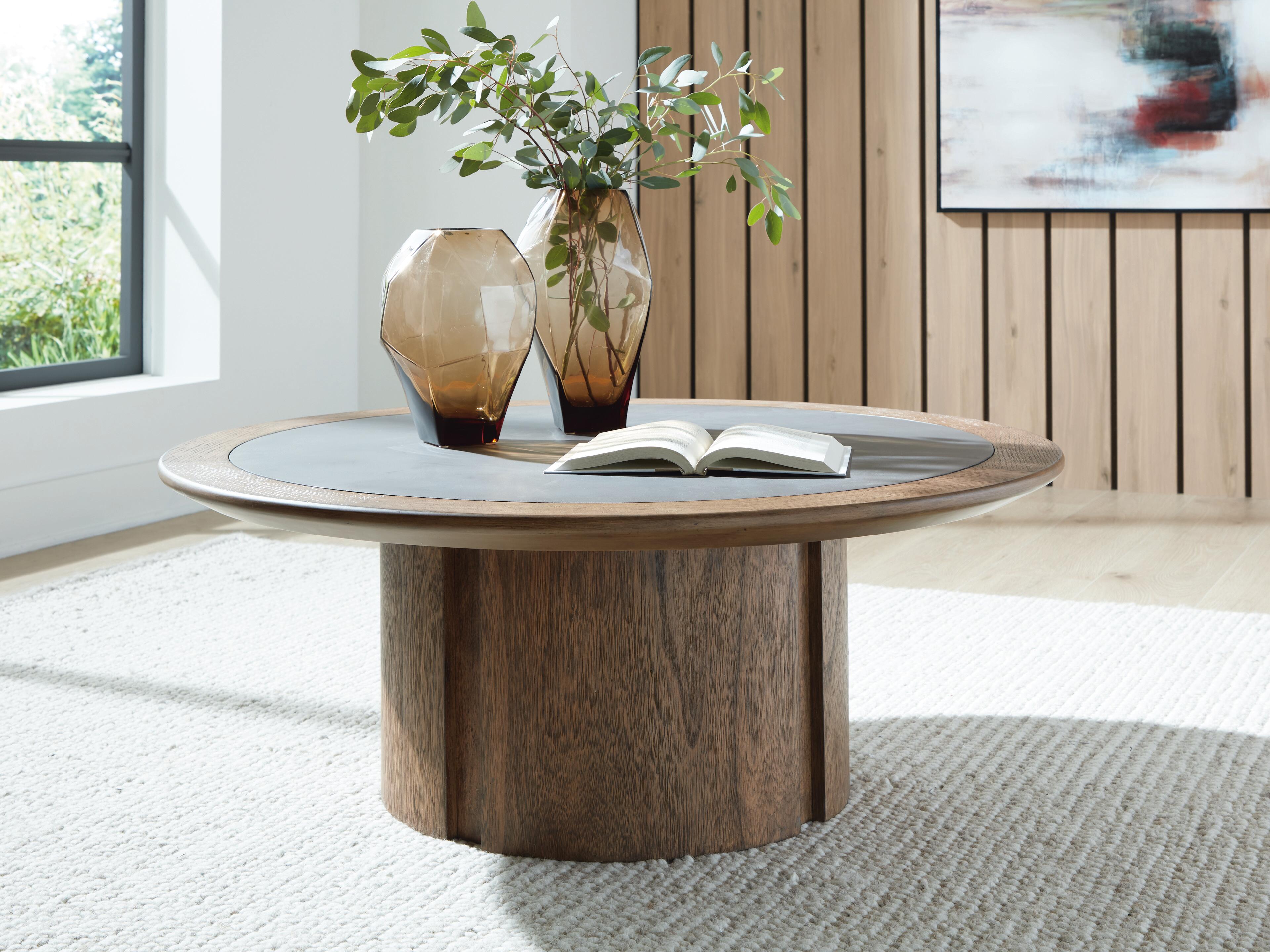 J&M Furniture - Ashley Furniture - Dontayne Coffee Table - Round Cocktail Table - T563-8