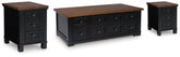 J&M Furniture - Ashley Furniture - Wildenauer Lift-top Coffee Table and 2 Chairside End Tables - Lift-top Coffee Table and 2 Chairside End Tables - T664T1