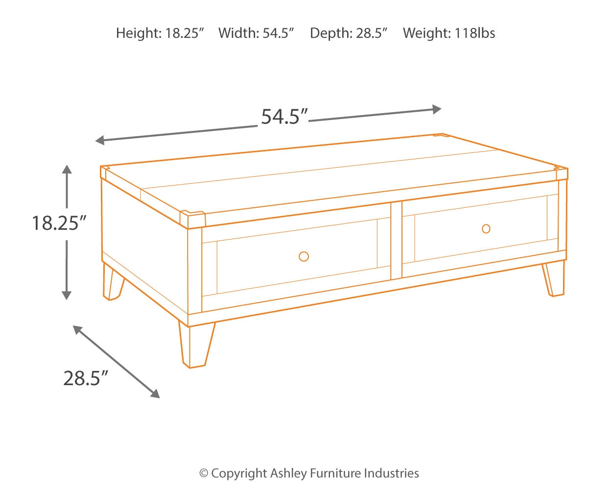 Todoe Coffee Table with Lift Top Ashley Furniture