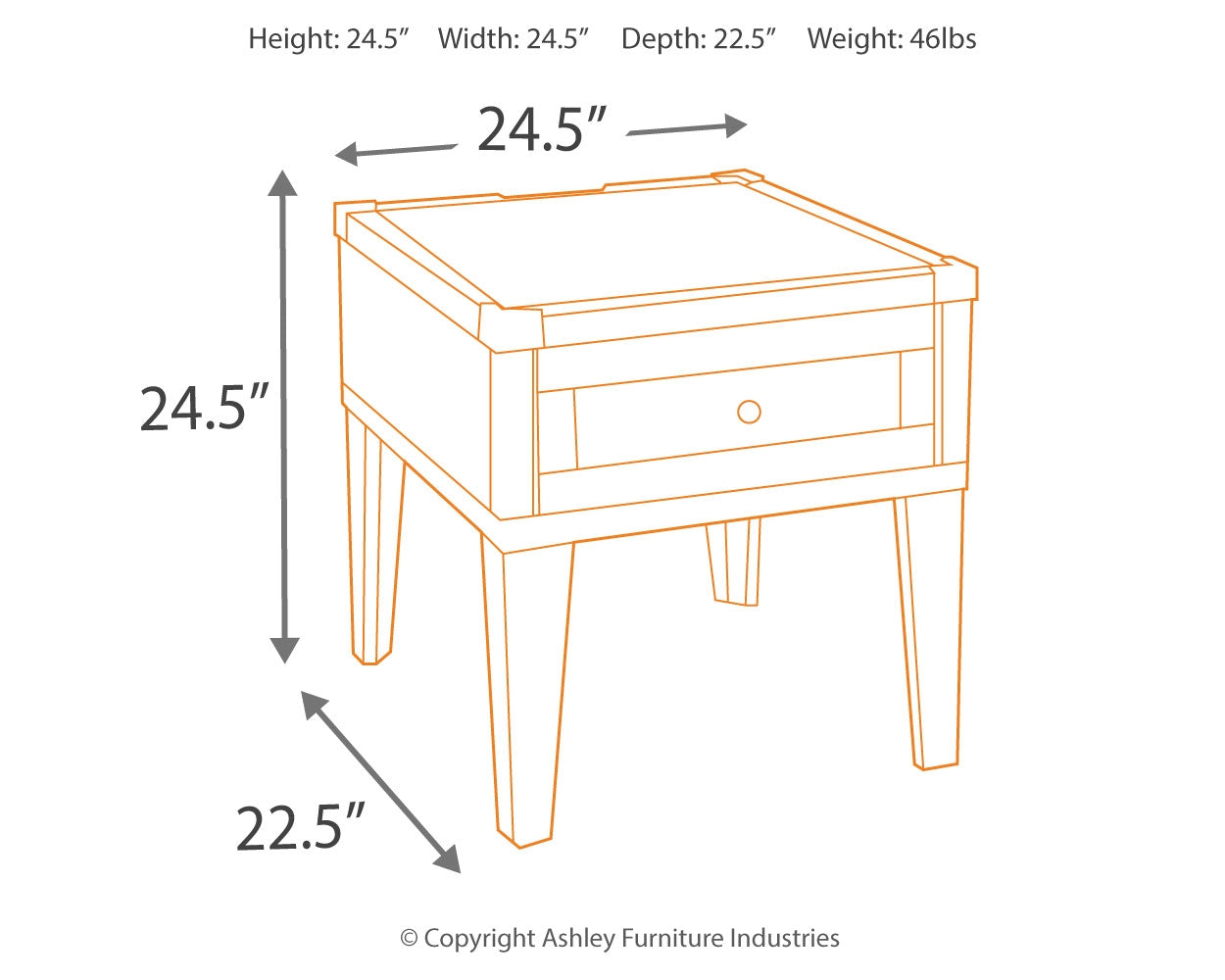 Todoe End Table with USB Ports & Outlets Ashley Furniture