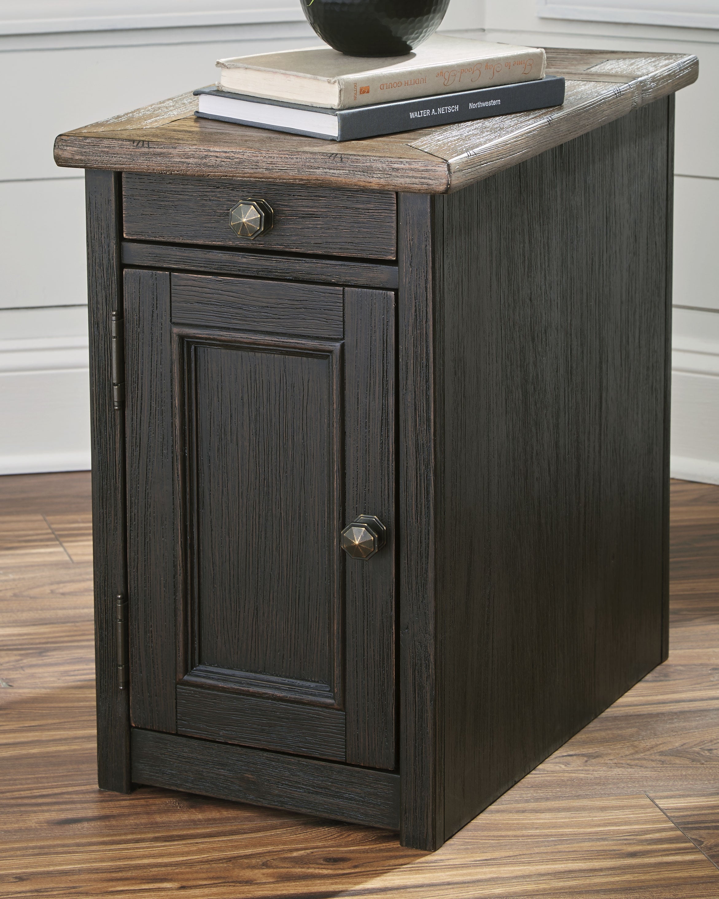 Tyler Creek Chairside End Table with USB Ports & Outlets Ashley Furniture