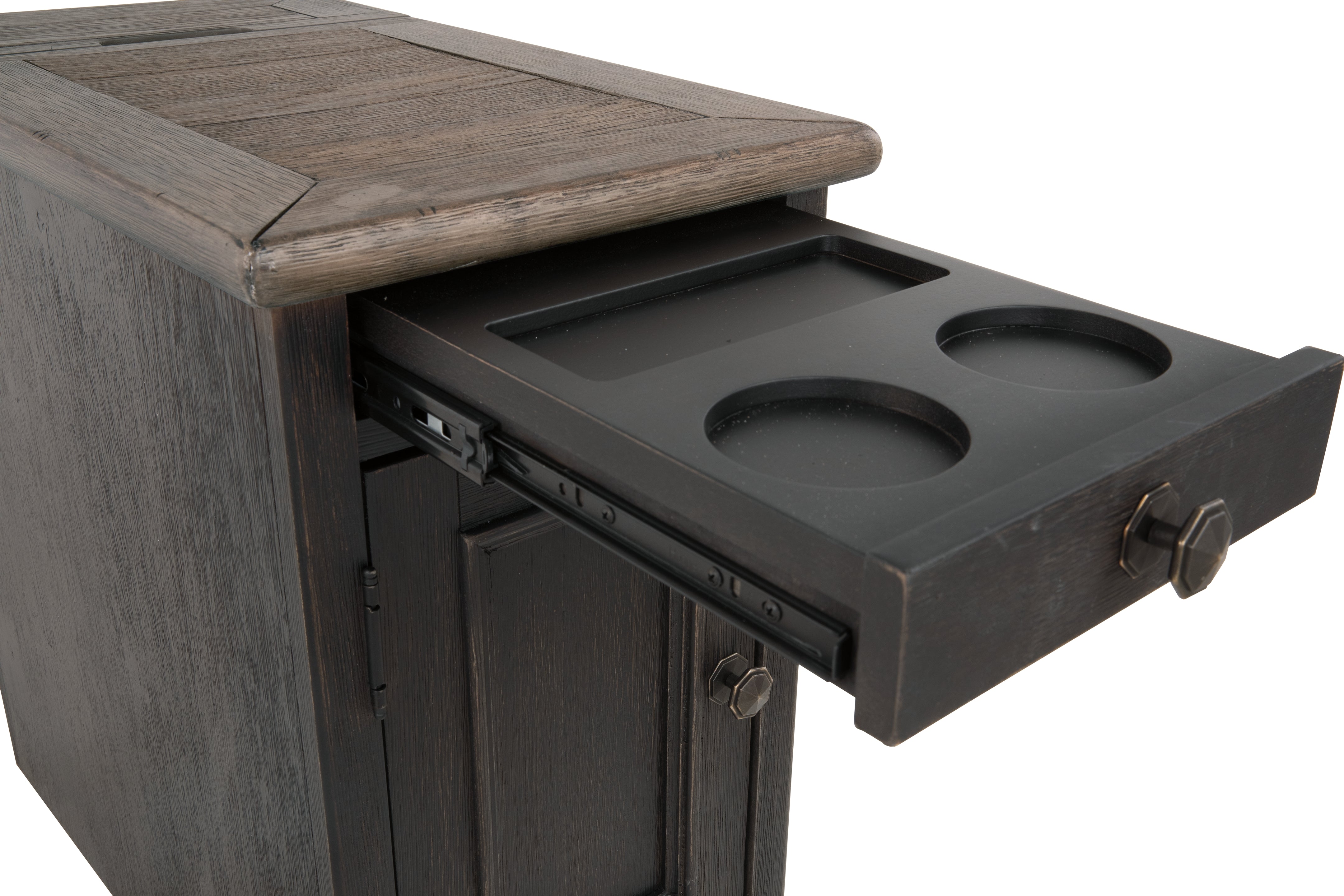 Tyler Creek Chairside End Table with USB Ports & Outlets Ashley Furniture
