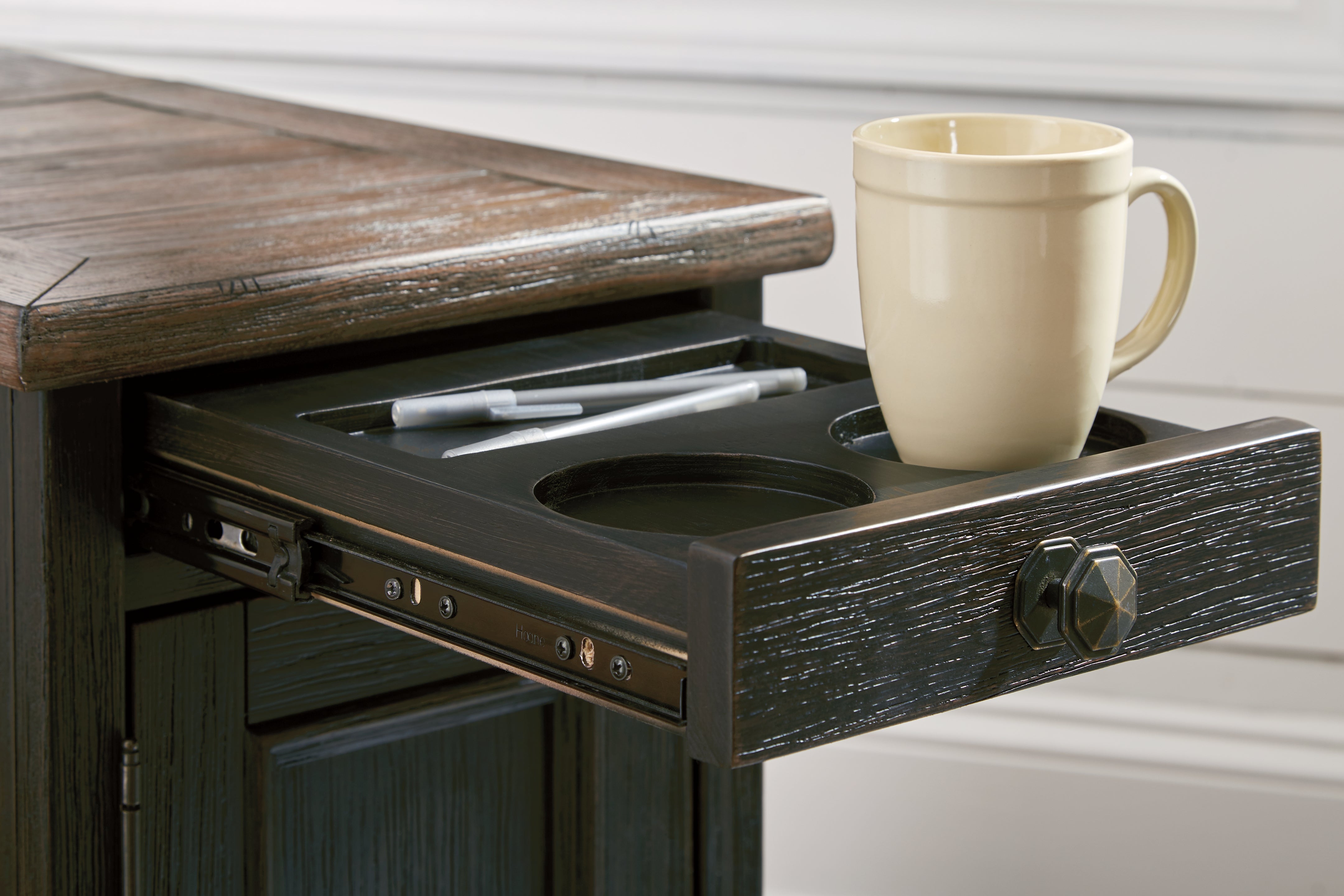 Tyler Creek Chairside End Table with USB Ports & Outlets Ashley Furniture