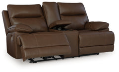 J&M Furniture - Ashley Furniture - VonRyan Power Reclining Loveseat - PWR REC Loveseat/CON/ADJ HDRST / Tobacco - U1040018