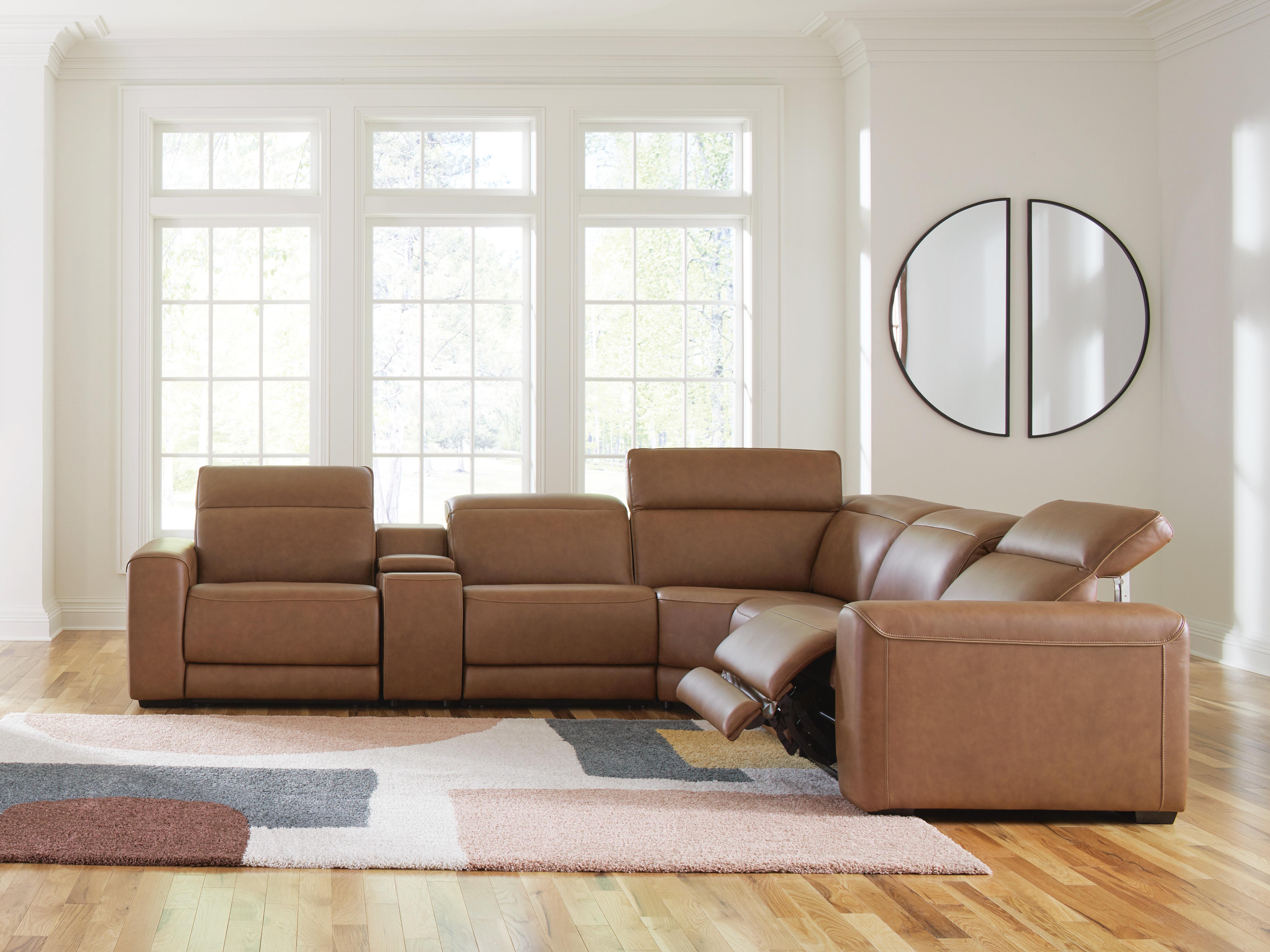J&M Furniture - Ashley Furniture - Magic Man 6-Piece Power Reclining Sectional with Console - 6-Piece Power Reclining Sectional with Console - PCU10700S14